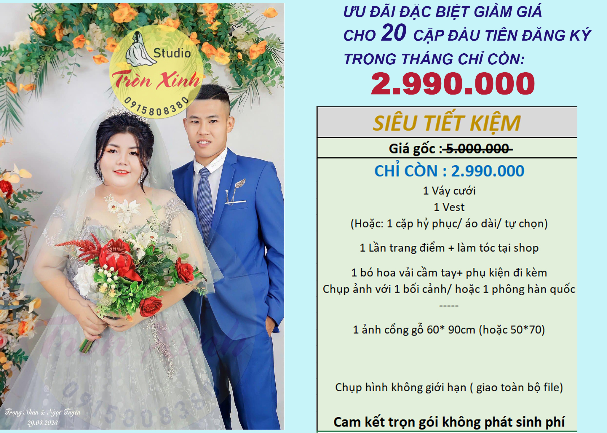 [20.5.2] siêu ưu đãi tháng 5 - chỉ 1.800.000/ 1 cặp đồ cưới